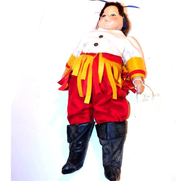12" 30's Vintage Very Old Very Cool! Puss N Boots Primitive Doll - Picture 5 of 11